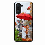 Rainy Day Cartoon Glass Phone Case for Vivo T3 Lite 5G
