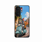 Cartoon Scooter Adventure Premium Glass Phone Case for iQOO Neo 9 Pro 5G