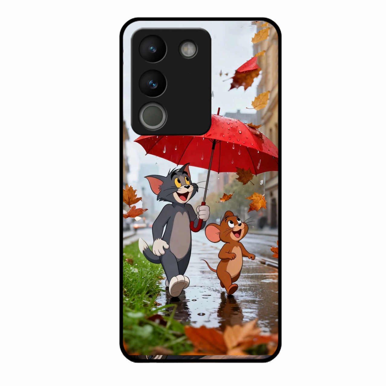 Rainy Day Cartoon Glass Phone Case for Vivo Y200 5G