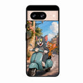 Cartoon Scooter Adventure Premium Glass Phone Case for Google Pixel 9 Pro 5G