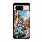 Cartoon Scooter Adventure Premium Glass Phone Case for Google Pixel 9 Pro 5G