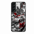 Japanese Wave Drift Racing Premium Glass Phone Case for Samsung Galaxy S22 Plus 5G