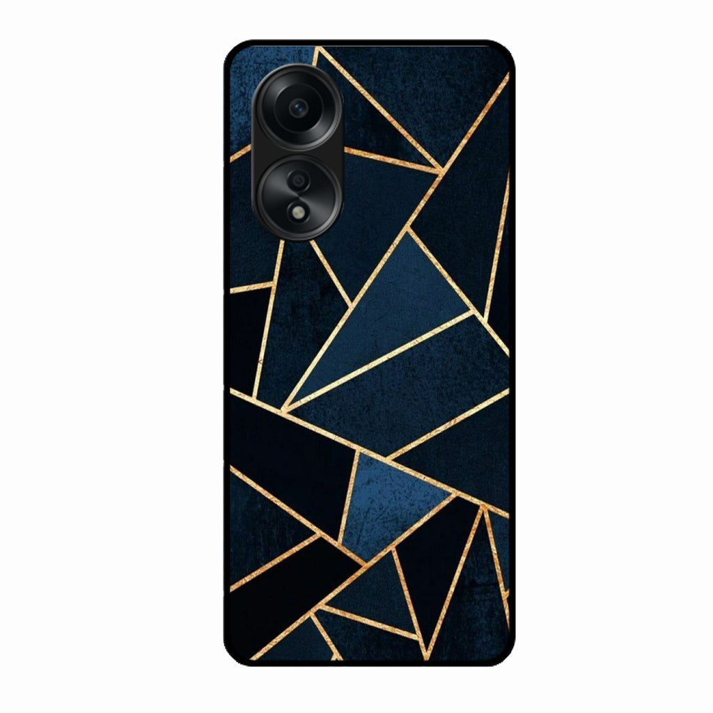 Midnight Gold Geometric Premium Glass Phone Case for Oppo A58