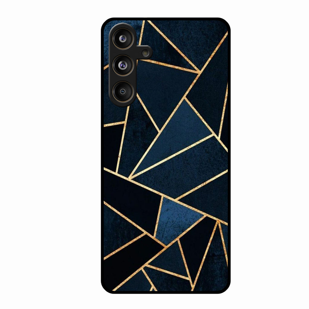 Midnight Gold Geometric Premium Glass Phone Case for Samsung Galaxy M55S 5G