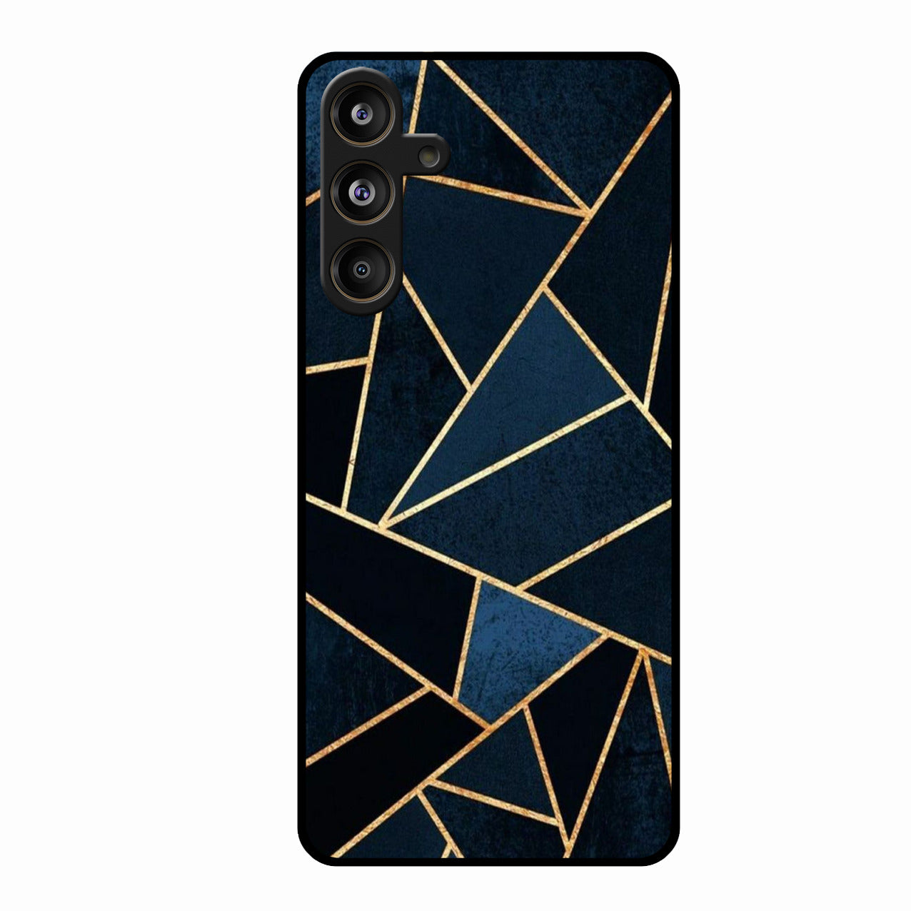 Midnight Gold Geometric Premium Glass Phone Case for Samsung Galaxy M55S 5G