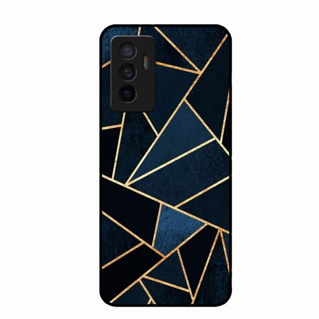 Midnight Gold Geometric Premium Glass Phone Case for Vivo Y75 4G