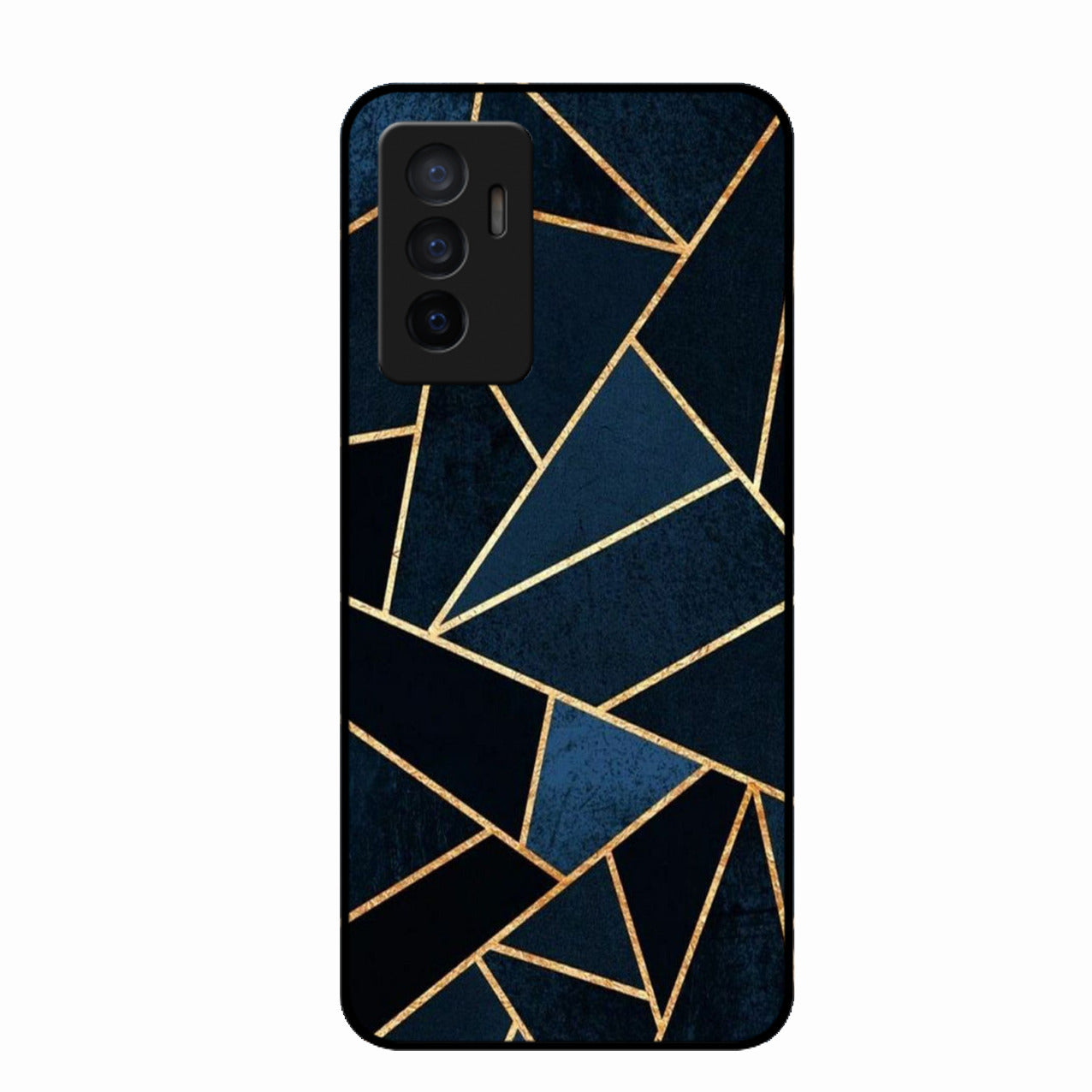 Midnight Gold Geometric Premium Glass Phone Case for Vivo Y75 4G
