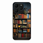 Colorful Bookshelf Art Glass Case Cover for Realme 15T 5G