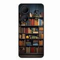 Colorful Bookshelf Art Glass Case Cover for Vivo Y100A 5G