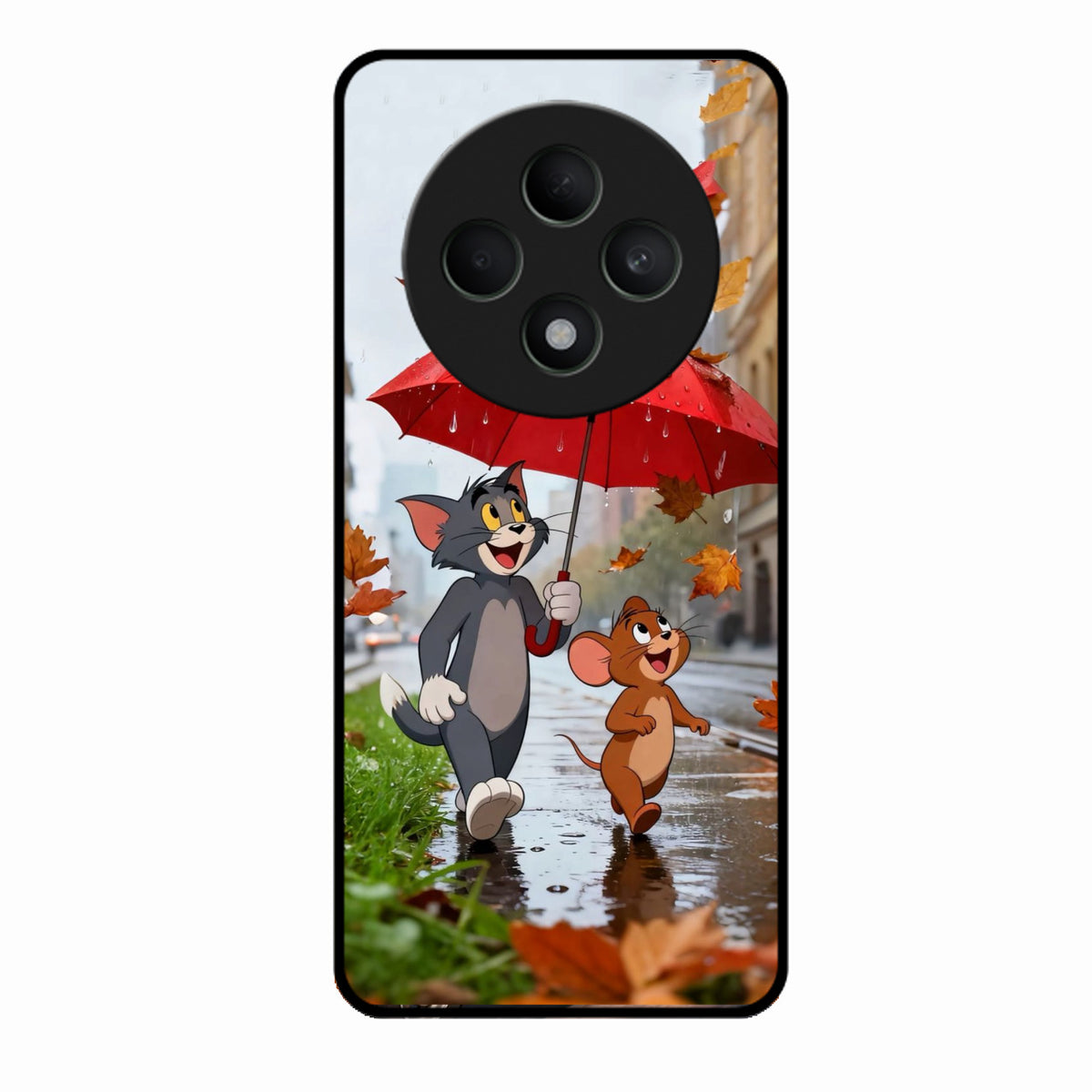 Rainy Day Cartoon Glass Phone Case for Oppo F27 5G