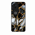 Black Gold Marble Glass Phone Case for Vivo T4 Ultra 5G