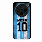 Blue Stripes Number 10 Football Glass Phone Case for Vivo X200 5G