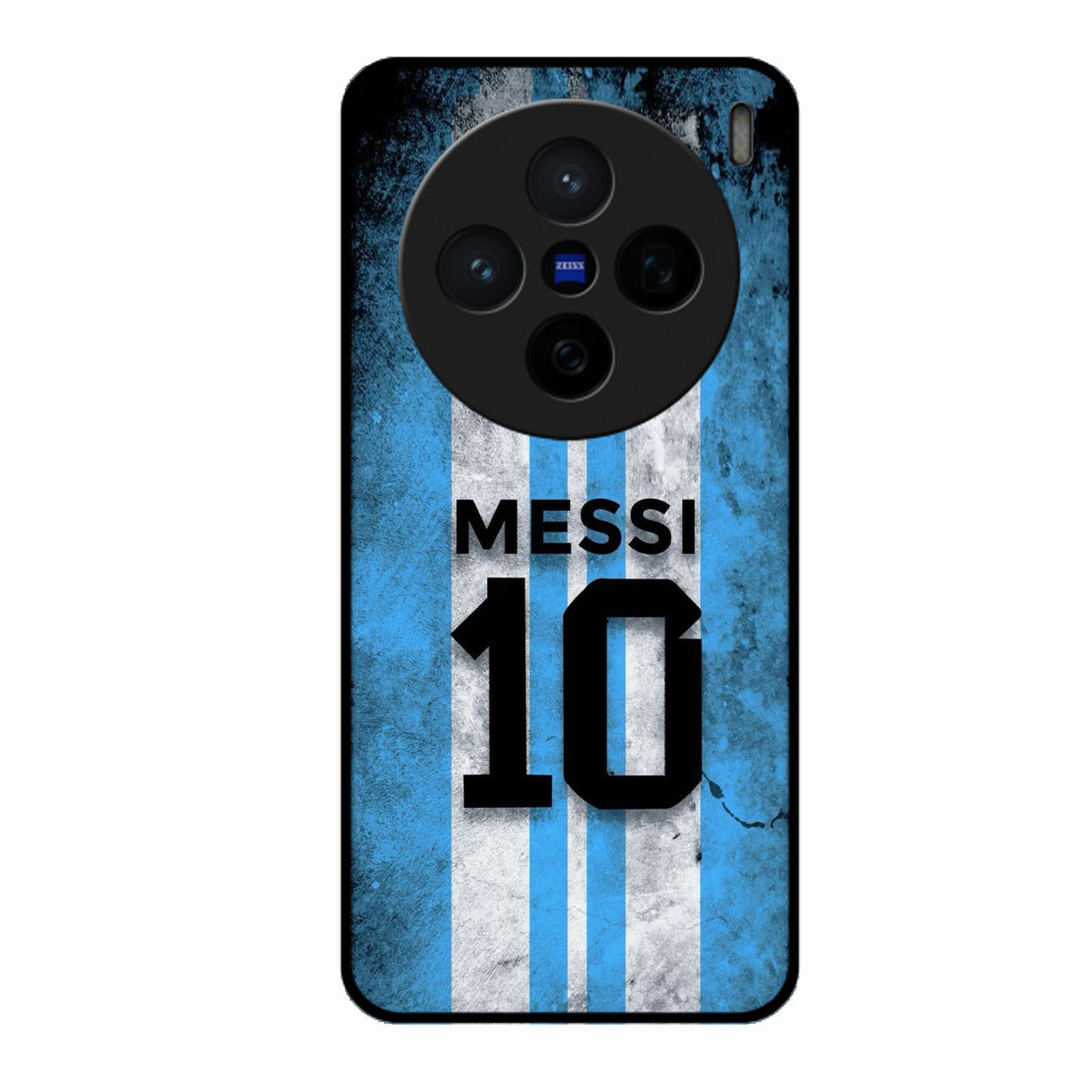 Blue Stripes Number 10 Football Glass Phone Case for Vivo X200 5G