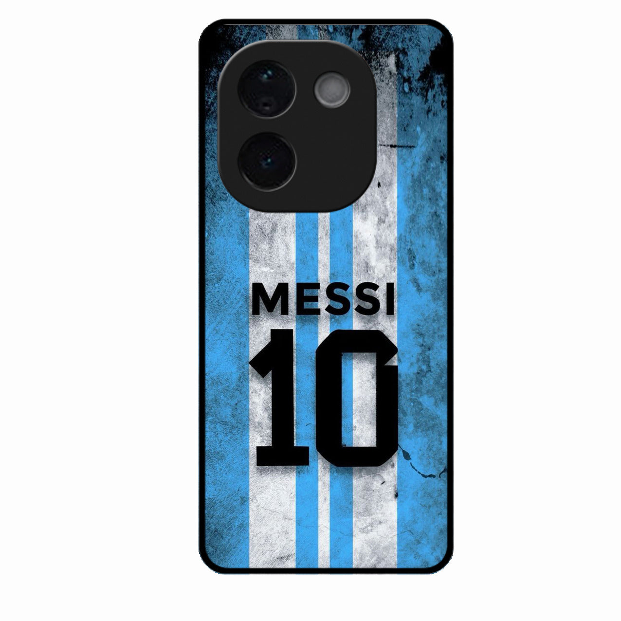 Blue Stripes Number 10 Football Glass Phone Case for Vivo T3 Pro 5G