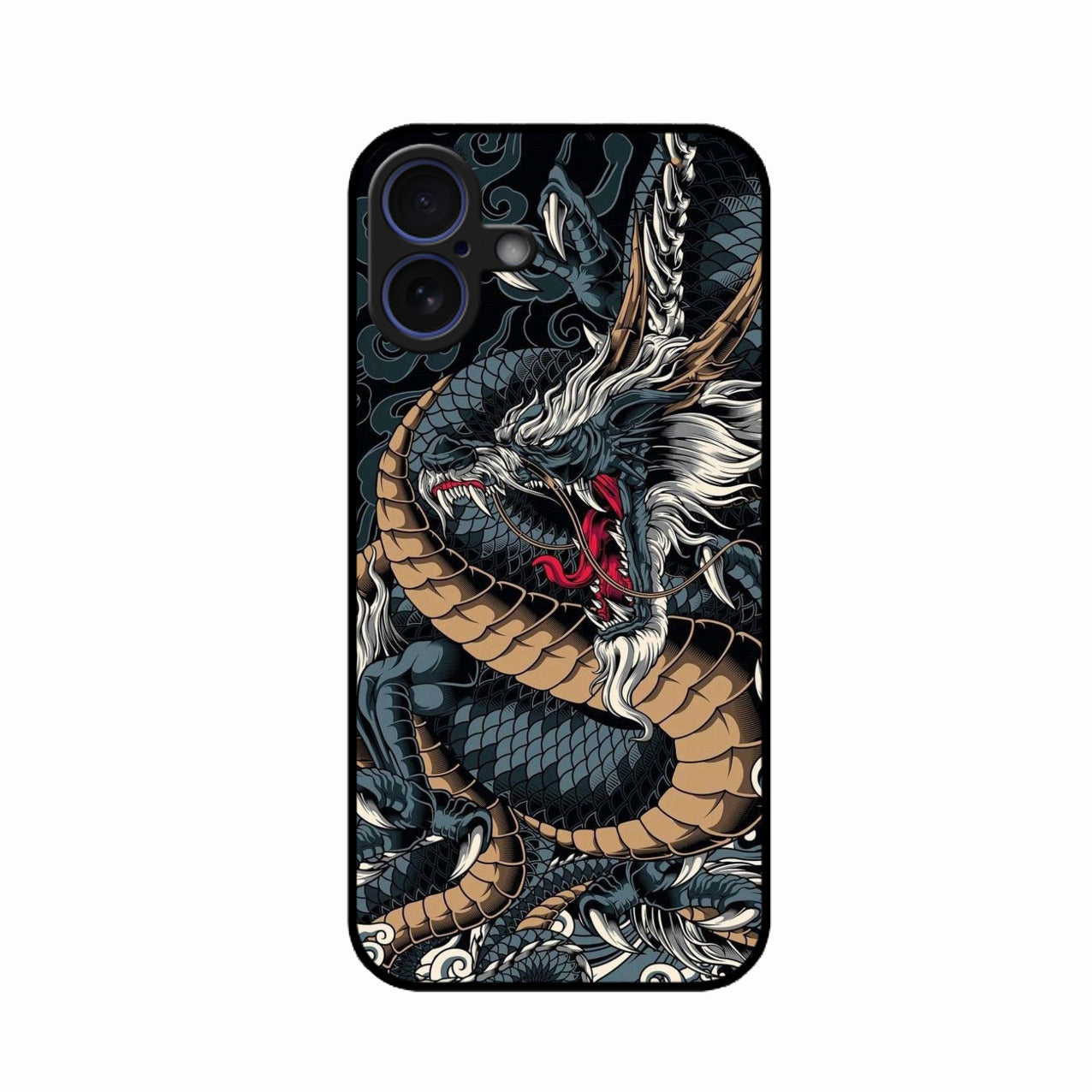 Midnight Dragon Glass Phone Case for iPhone 16 Plus