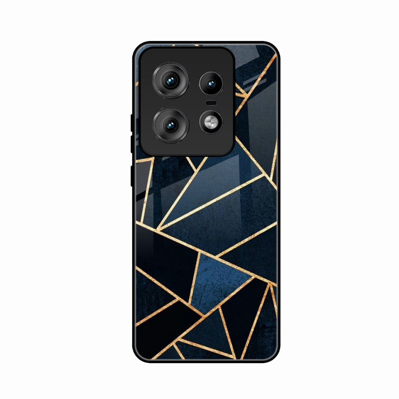 Midnight Gold Geometric Premium Glass Phone Case for Motorola Edge 50 Pro