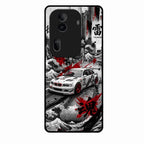 Japanese Wave Drift Racing Premium Glass Phone Case for Oppo Reno 11 Pro 5G