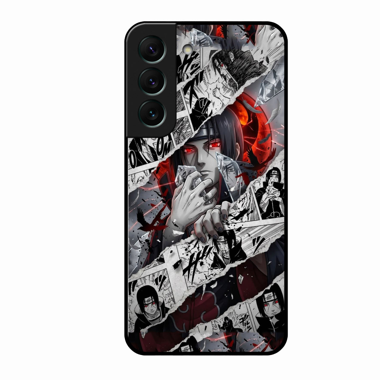 Itachi Uchiha Manga Collage Glass Phone Case for Samsung Galaxy S22 Plus 5G