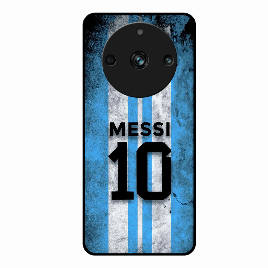 Blue Stripes Number 10 Football Glass Phone Case for Realme 11 Pro Plus 5G