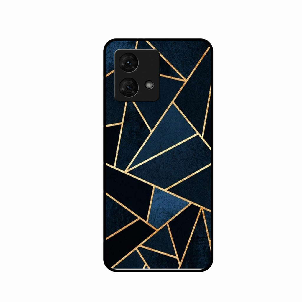 Midnight Gold Geometric Premium Glass Phone Case for Motorola G84 5G