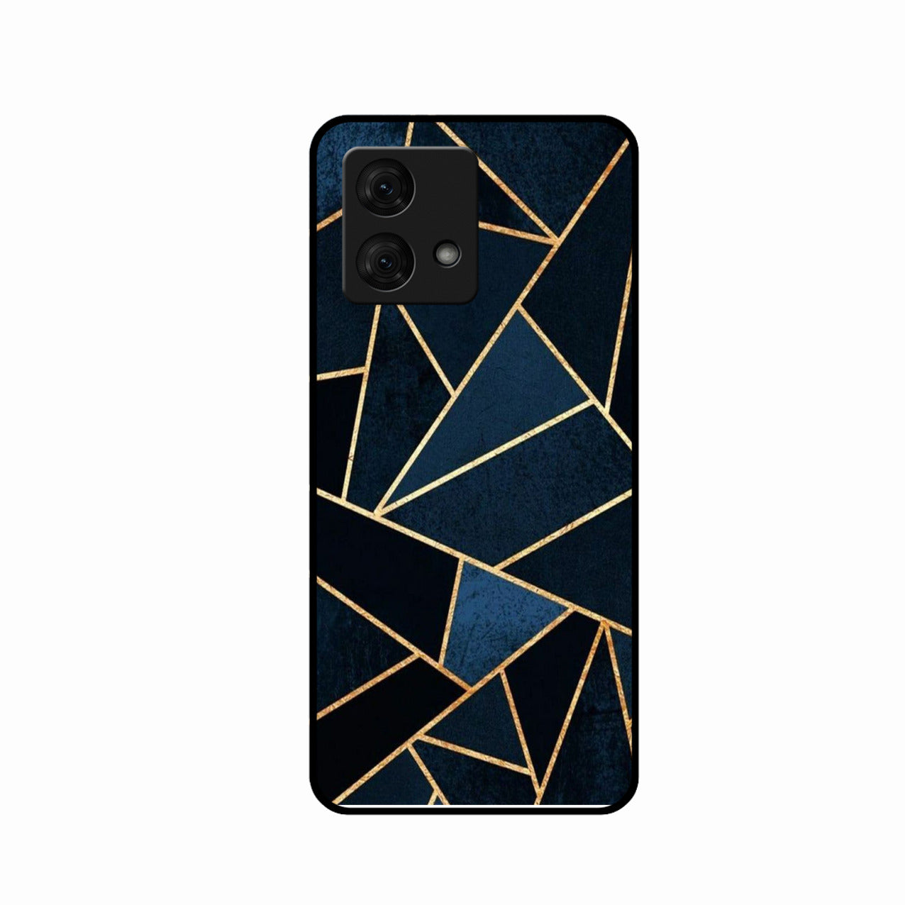 Midnight Gold Geometric Premium Glass Phone Case for Motorola G84 5G