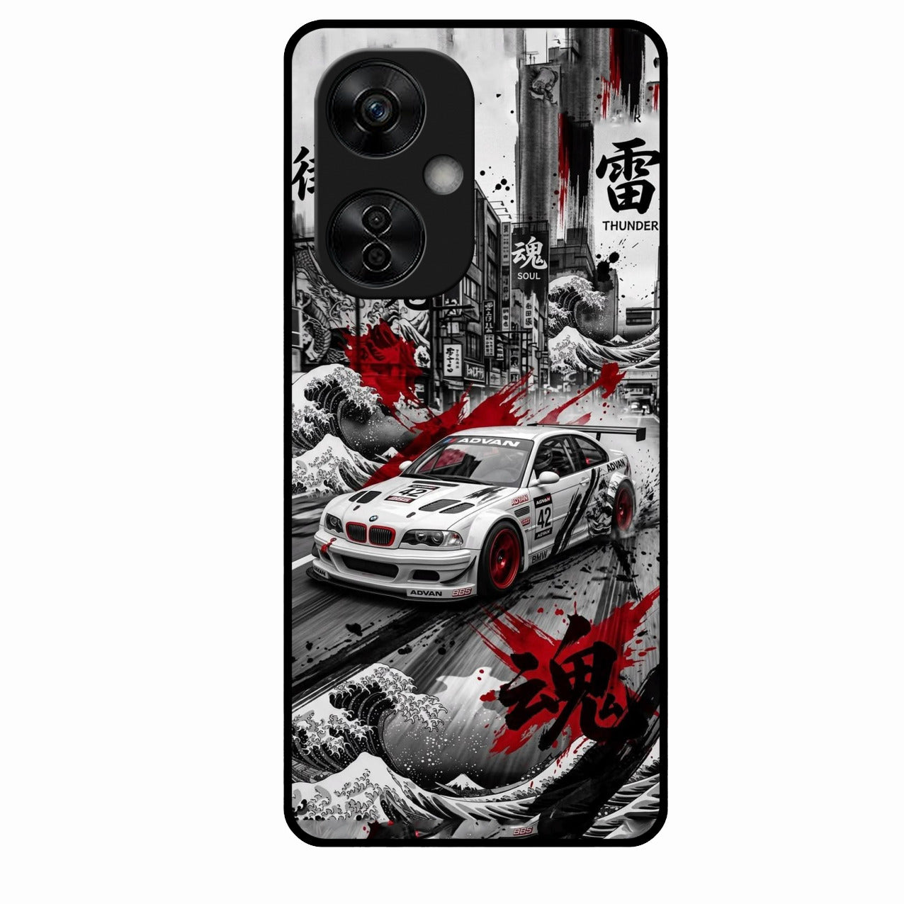 Japanese Wave Drift Racing Premium Glass Phone Case for Oneplus Nord Ce 3 Lite 5G