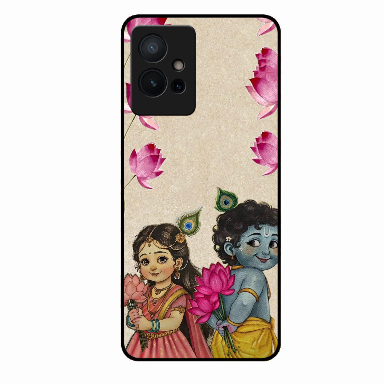 Krishna Eternal Lotus Glass Case for Vivo T1 5G