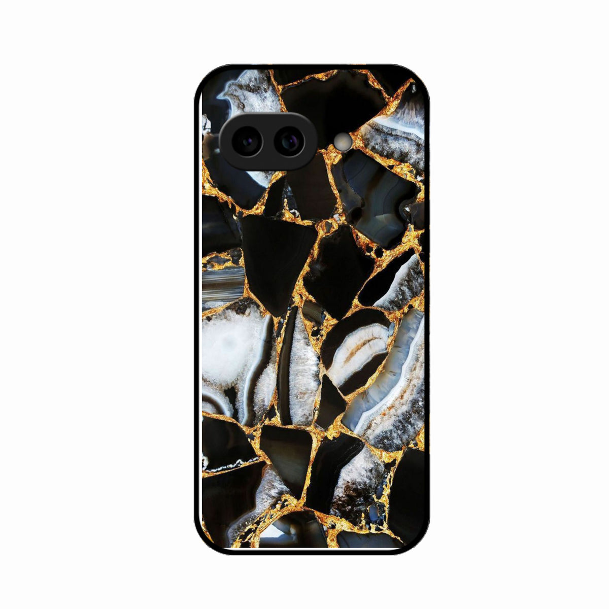 Black Gold Marble Glass Phone Case for Google Pixel 10A 5G