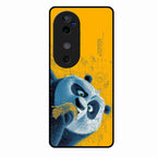 Cute Panda Sketch Premium Glass Phone Case for Vivo V40 5G