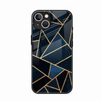 Midnight Gold Geometric Premium Glass Phone Case for iPhone 13