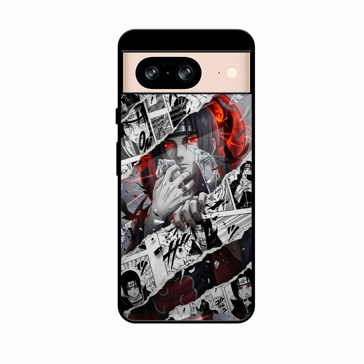 Itachi Uchiha Manga Collage Glass Phone Case for Google Pixel 8A 5G