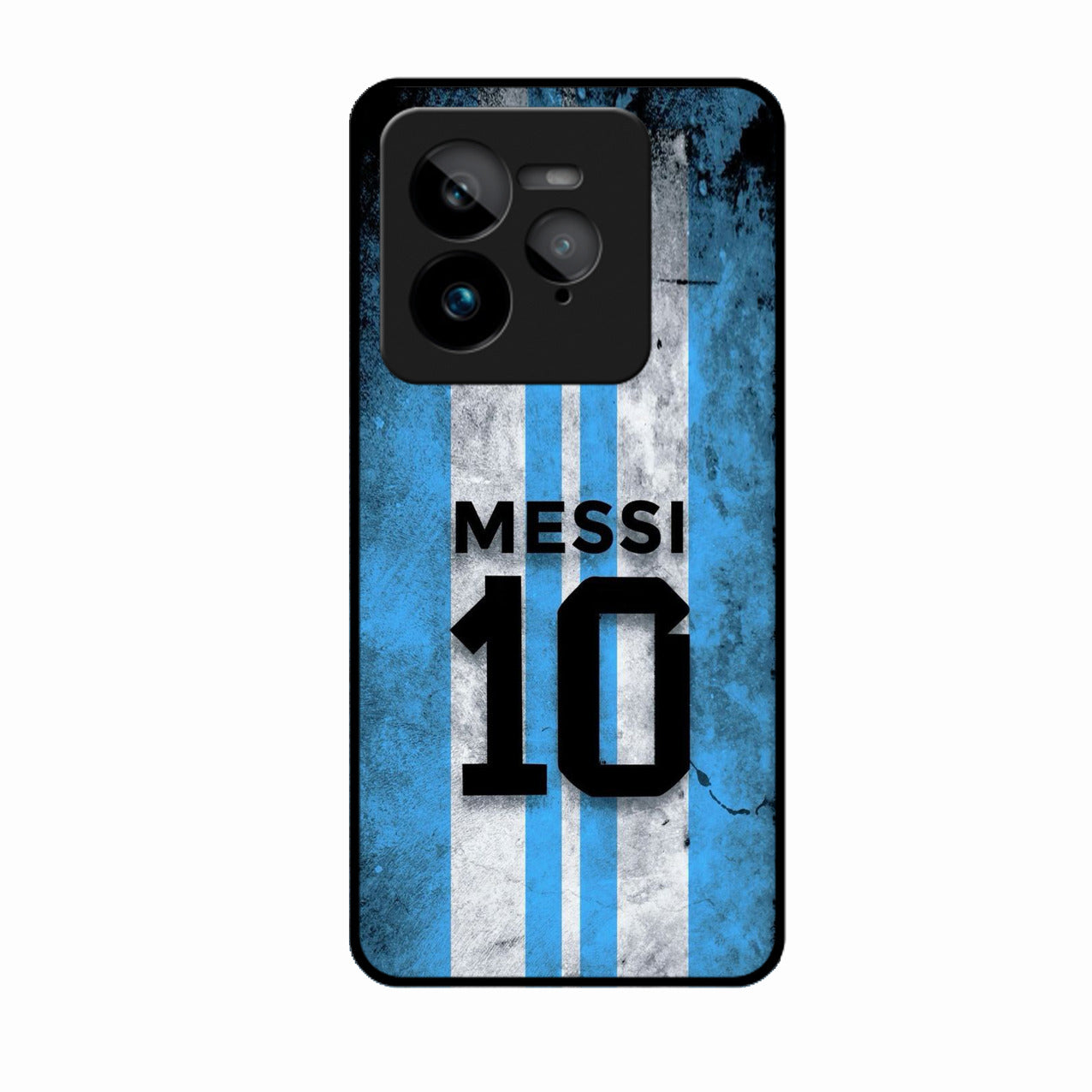 Blue Stripes Number 10 Football Glass Phone Case for Realme Gt 7 Pro