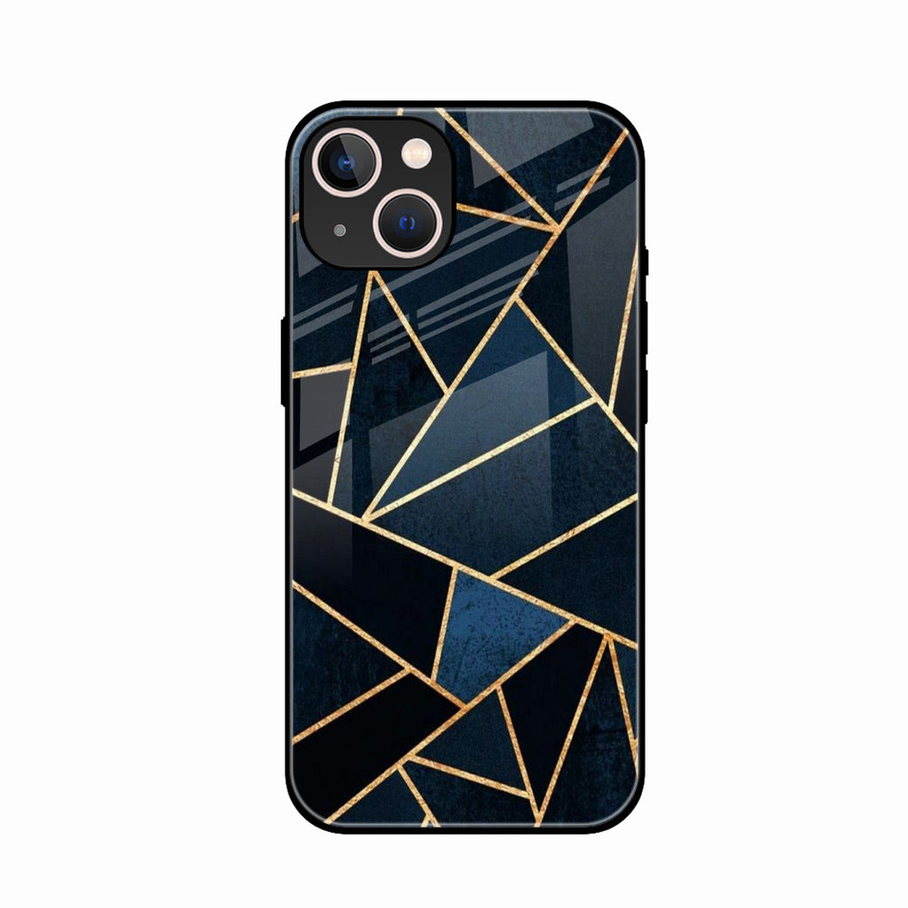 Midnight Gold Geometric Premium Glass Phone Case for iPhone 14
