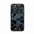 Midnight Gold Geometric Premium Glass Phone Case for iPhone 14