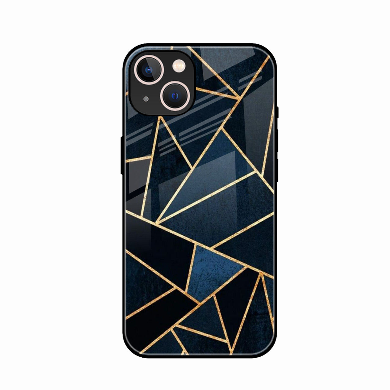 Midnight Gold Geometric Premium Glass Phone Case for iPhone 14