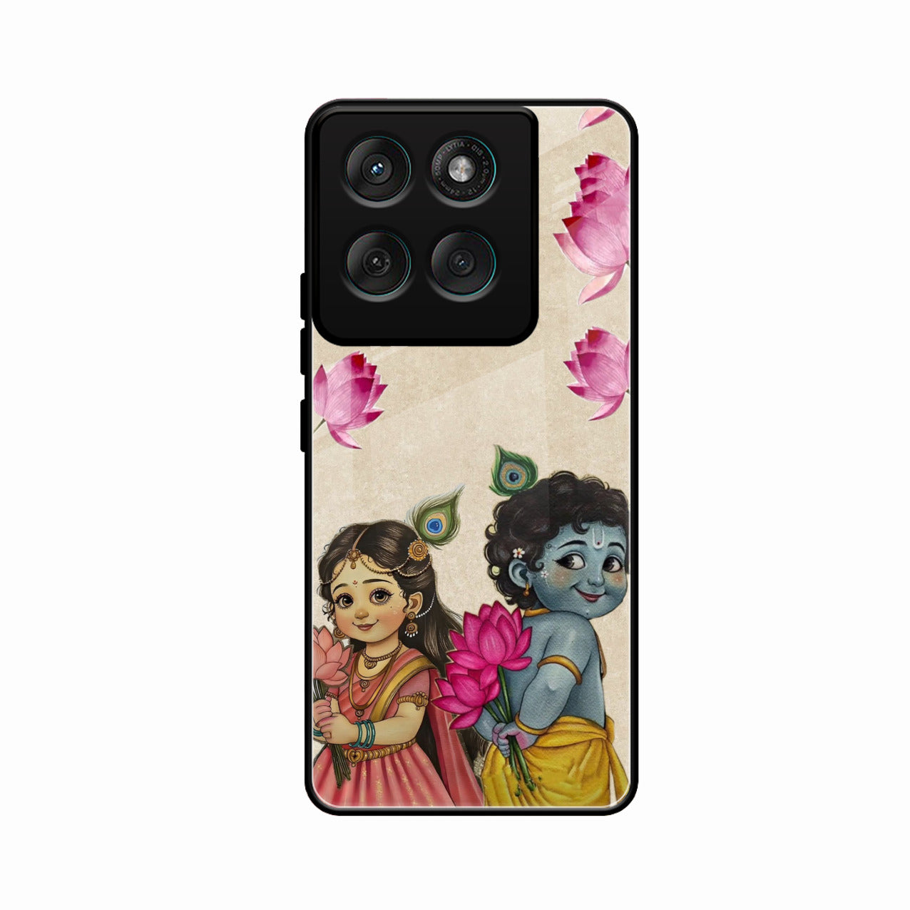 Krishna Eternal Lotus Glass Case for Motorola Edge 60 5G