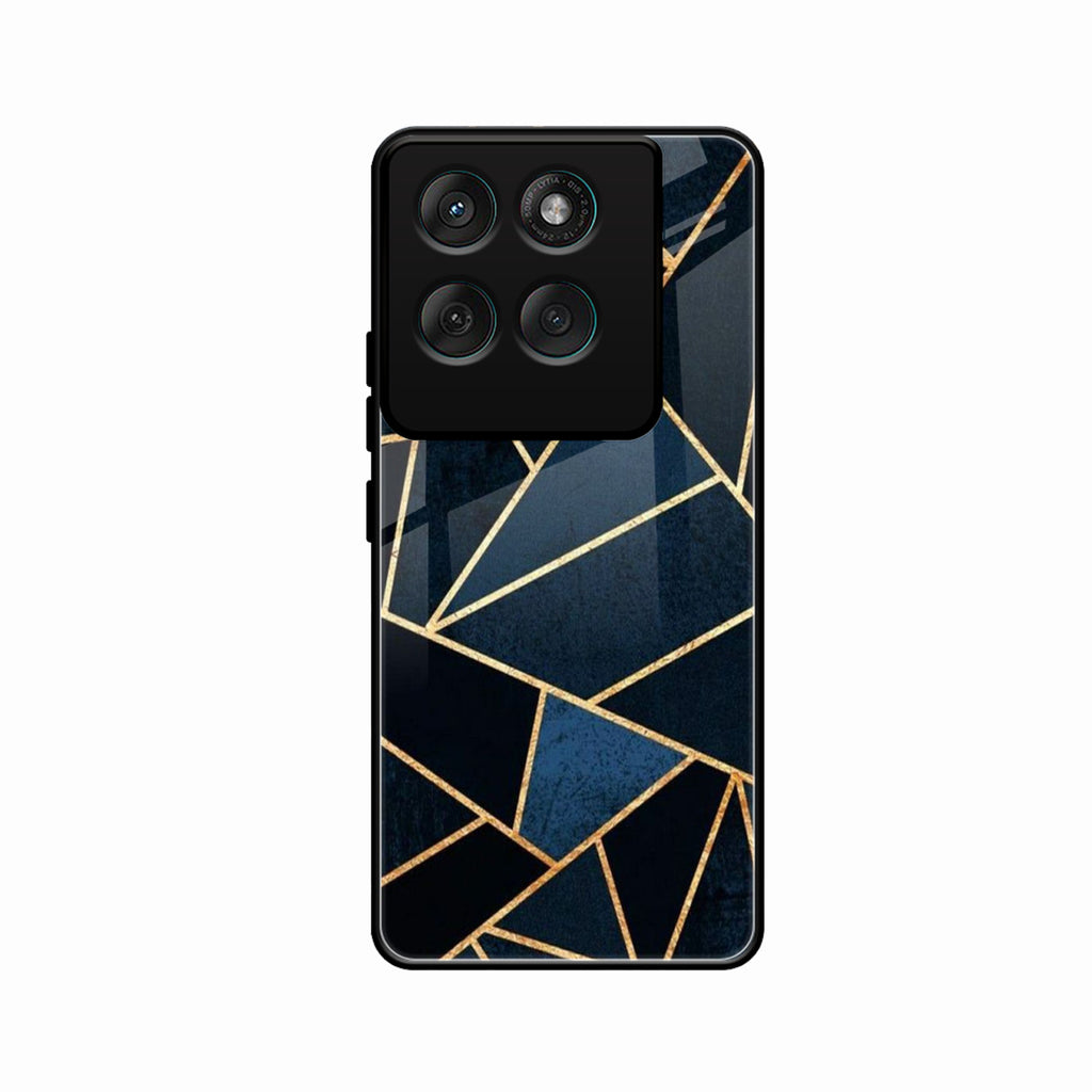 Midnight Gold Geometric Premium Glass Phone Case for Motorola Edge 60 Stylus 5G