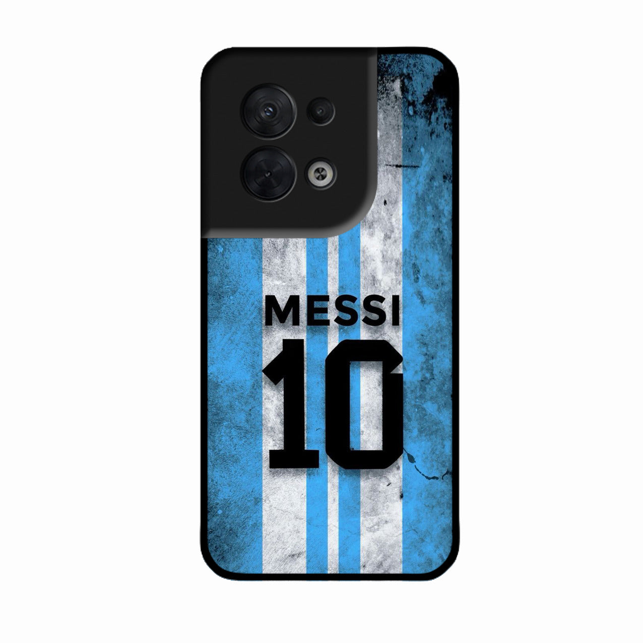 Blue Stripes Number 10 Football Glass Phone Case for Oppo Reno 8 5G