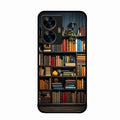 Colorful Bookshelf Art Glass Case Cover for Realme C55
