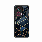 Midnight Gold Geometric Premium Glass Phone Case for Motorola Edge 50 Fusion 5G