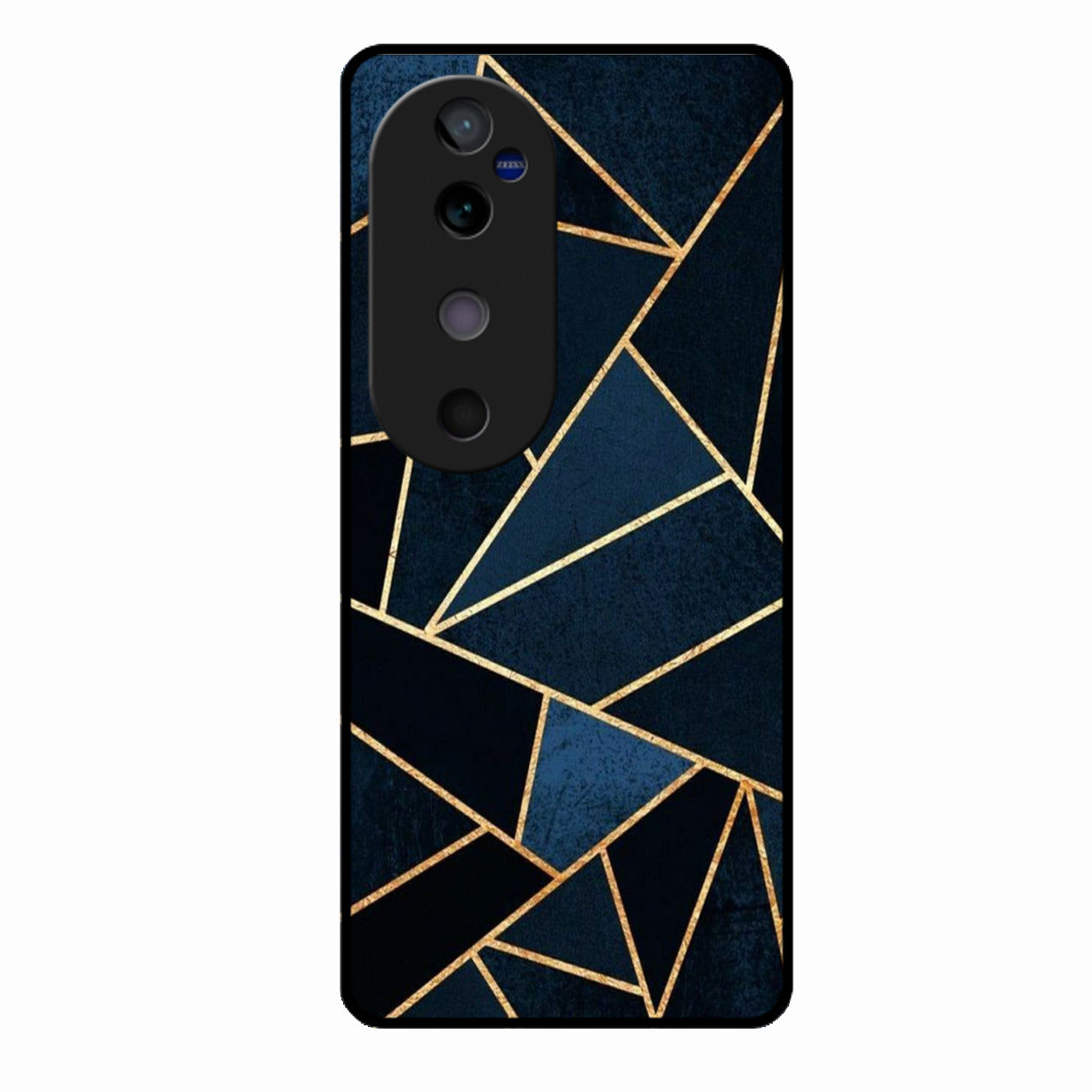 Midnight Gold Geometric Premium Glass Phone Case for Vivo V40 5G