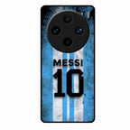 Blue Stripes Number 10 Football Glass Phone Case for Vivo X100 5G