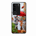 Rainy Day Cartoon Glass Phone Case for Vivo V29 Pro 5G