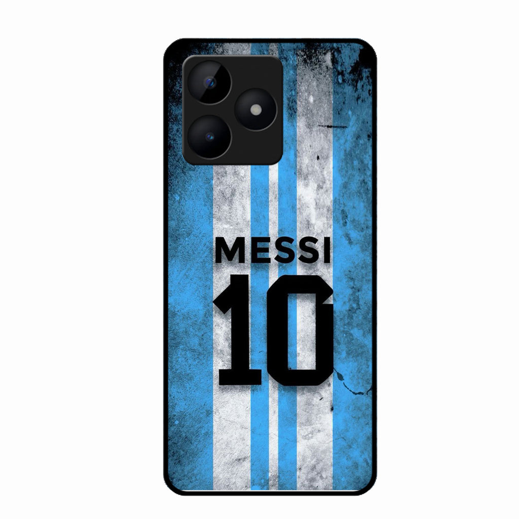 Blue Stripes Number 10 Football Glass Phone Case for Realme C53
