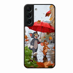Rainy Day Cartoon Glass Phone Case for Samsung Galaxy S22 Plus 5G