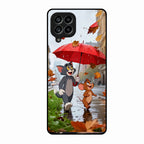 Rainy Day Cartoon Glass Phone Case for Samsung Galaxy M53 5G