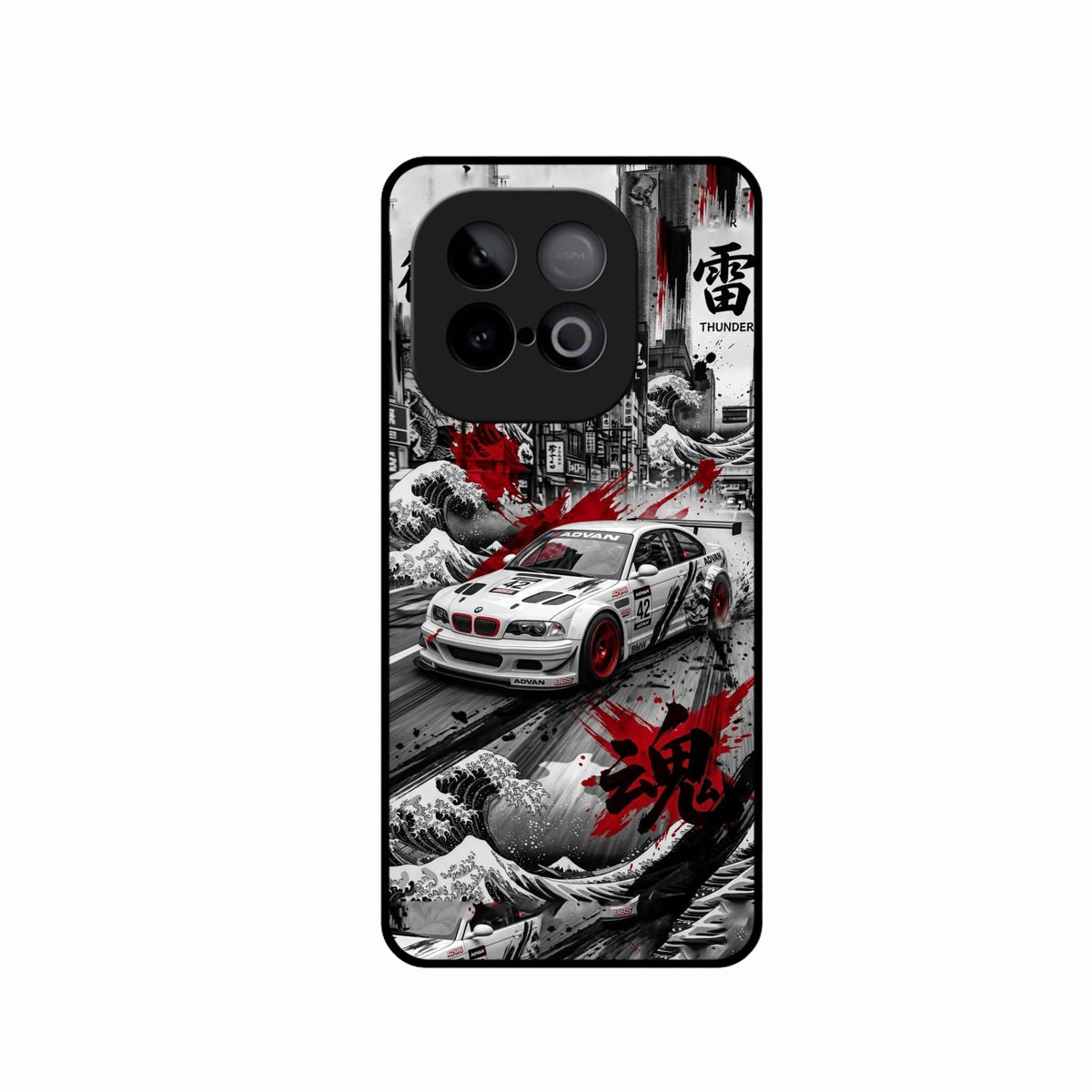 Japanese Wave Drift Racing Premium Glass Phone Case for iQOO Neo 10 5G