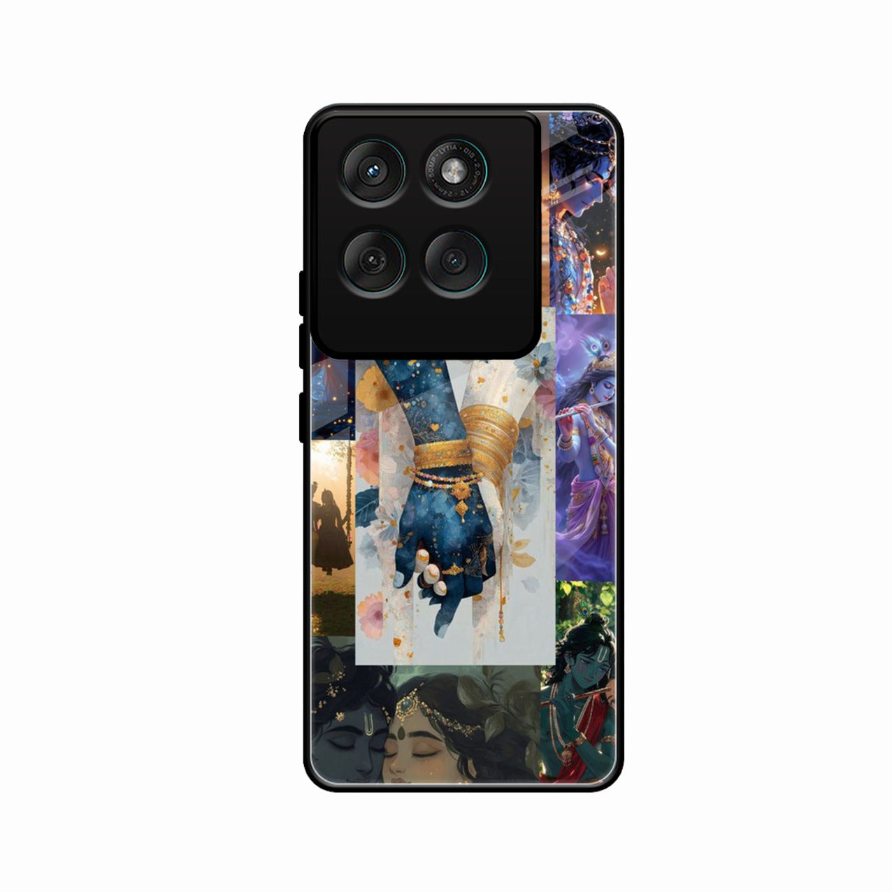 Eternal Radha Krishna Love Glass Phone Case for Motorola Edge 60 Stylus 5G