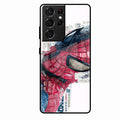 Red Blue Web Hero Glass Phone Cover for Samsung Galaxy S22 Ultra 5G