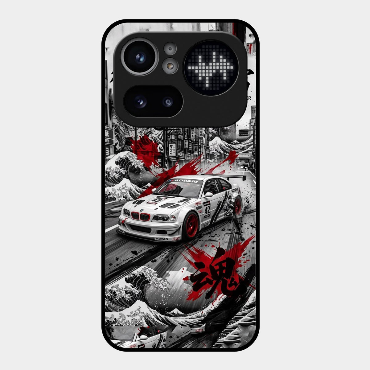 Japanese Wave Drift Racing Premium Glass Phone Case for Nothing Phone 4A Pro 5G